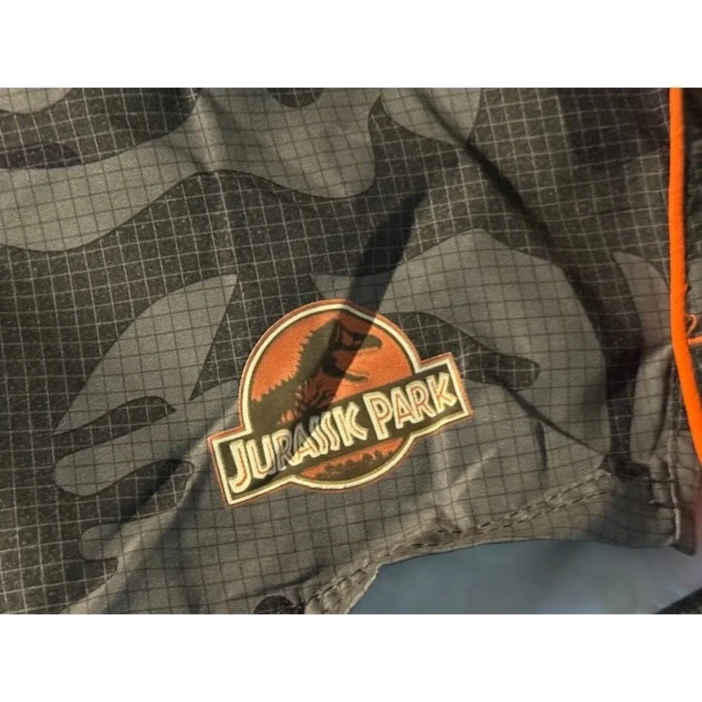 Jurassic Park Youth Swim Trunks XL 14 Camo Orange Board Shorts New